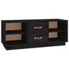 VidaXL TV Stand Black 100x34x40 Cm Solid Pine Wood 818229