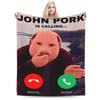 Теплое Уютное Пледовое Одеяло Дорожное Плед John Pork Is Calling Фланелевое Покрывало для Гостиной С рисунком Чехол на Диван-Кровать