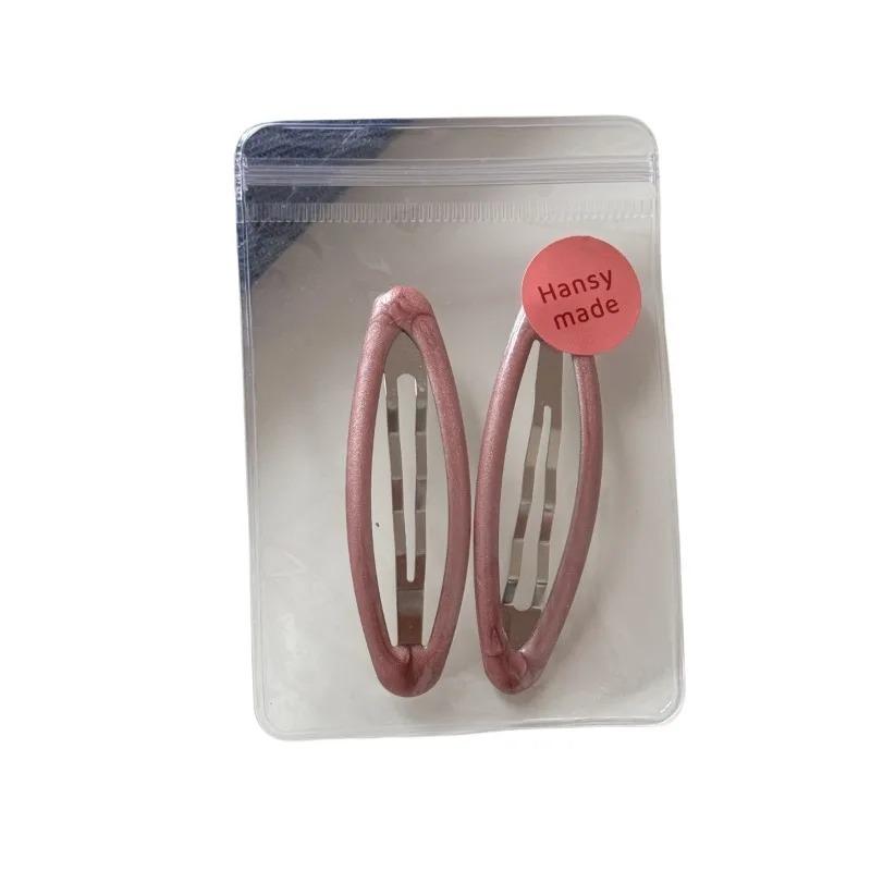 2 Pcs Fashion Hair Clips for Women Leopard Print Dripping Oil Water Drop BB Clip Bangs Clip New Cute Girl Oval Hairpin Edge Clip