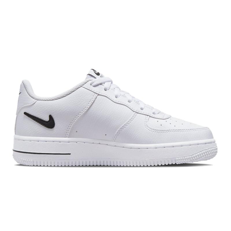 Nike Кроссовки Air Force 1 Low с вырезанным логотипом Swoosh Белые Черные GS DR7889-100