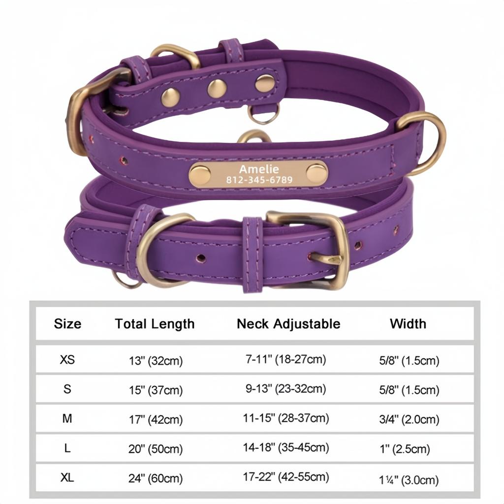 Персонализированный кожаный идентификационный ошейник с именем для собак, мягкие ошейники для собак с бесплатной гравировкой имени для маленьких, средних и больших собак