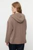 Женская модная стильная толстовка Mink Thessaloniki Oversize Wide Fit Hooded Knitted Sweatshirt
