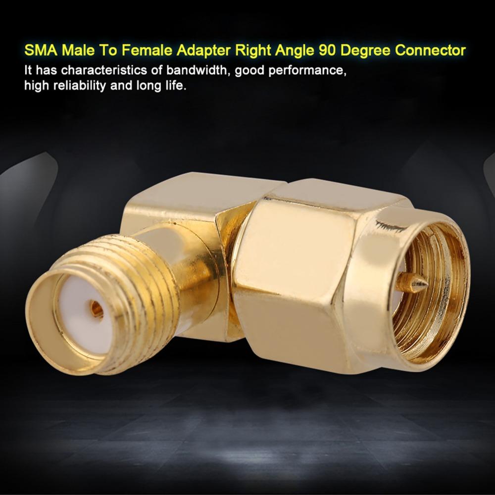 4PCS Gold Plated Contacts SMA Male To Female Adapter 90 Degree Coaxial Connector Two-Way Radio