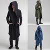 Men's Hooded Cardigan Trench Coat Streetwear Hooded Windbreaker Autumn Winter Jackets Men