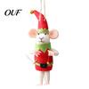 Handmade Holiday Animal Figurines Felt Mouse Christmas Ornament, Wool Mice Hanging Decoration, Cute Needle Ornament Felted Doll Pendant for Xmas Tree,