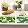 Зеленые тропические растения, листья, принт, изоляционная подставка для столовых приборов, обеденный коврик, посуда, коврик