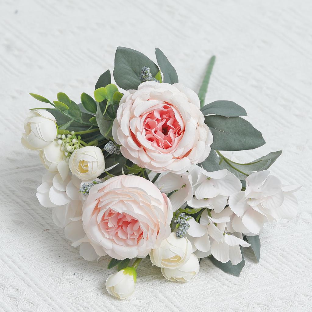 Beautiful Peony Artificial Flowers High Quality Hydrangeas Silk Bride Bouquet Wedding Home Room Festival Gift Table Decoration