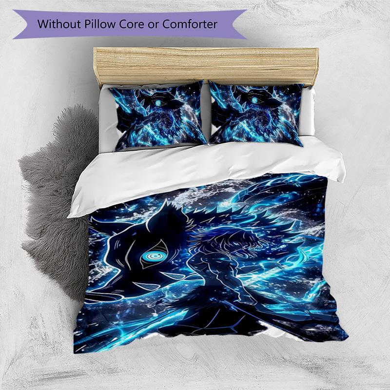 3pcs Hashibira Inosuke1 Design Cover Set - HD Printed Bedding with 1 Cover and 2 Pillowcases - Perfect for Home and Dorm Decor