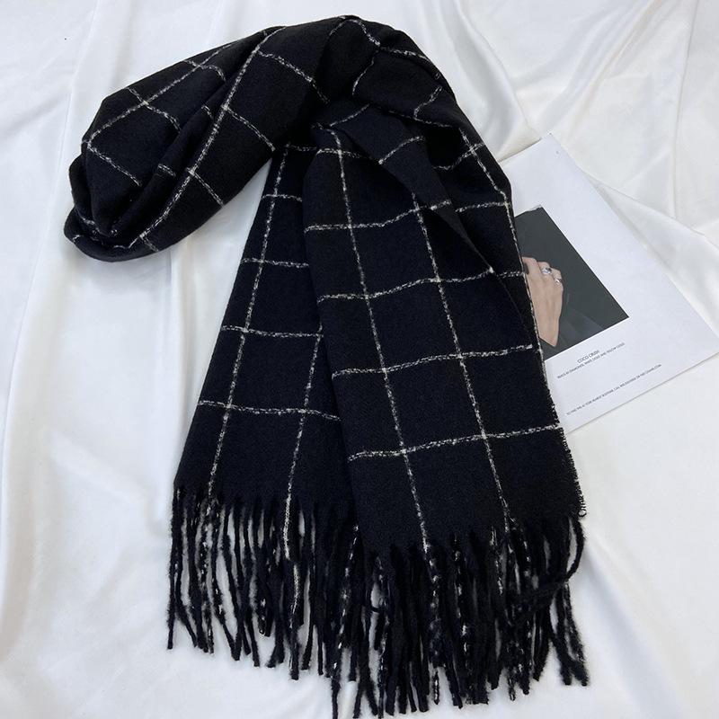 Cozy British Plaid Scarf with Tassels - Soft, Thick & Warm | Fashion Accessory for Fall/Winter
