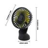 Мини-автомобильный вентилятор ABS, черный, автоматический вентилятор с одной головкой, USB, универсальный автомобильный вентилятор с присоской для спинки сиденья автомобиля, охлаждающий вентилятор на 360 градусов