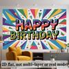 Numbered Birthday Banner, Multicolor Photo Backdrop Wall Decor for Party