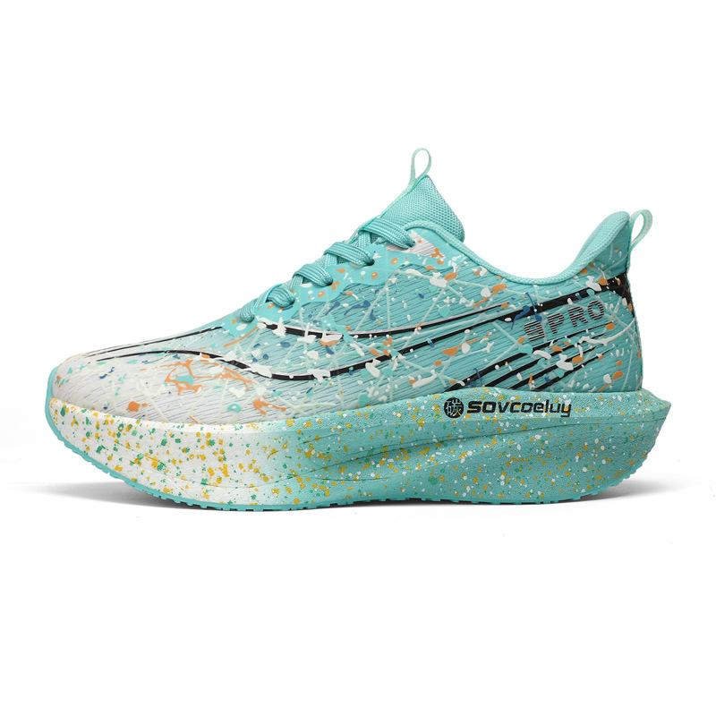 Men's shoes Red Rabbit autumn and winter new fluorescent real explosive carbon board soft-soled running shoes body test racing couple light sports s