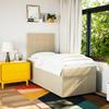 Box Spring Bed with Mattress Cream 100 x 200 cm Fabric