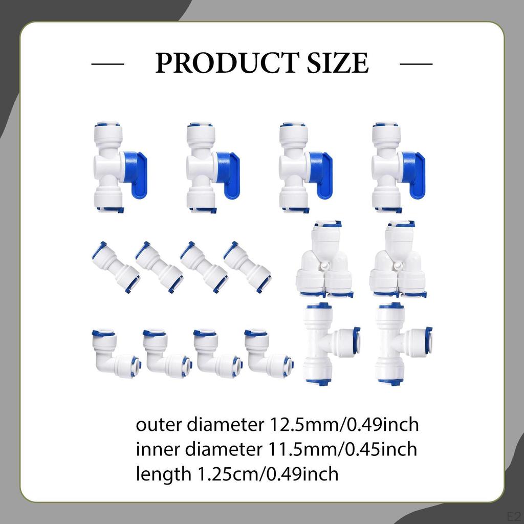 1/4 дюйма наружный диаметр Быстроразъемное соединение для осмотического шарового крана + Т-образные и Y-образные фитинги Пуш-ту-фиттинги