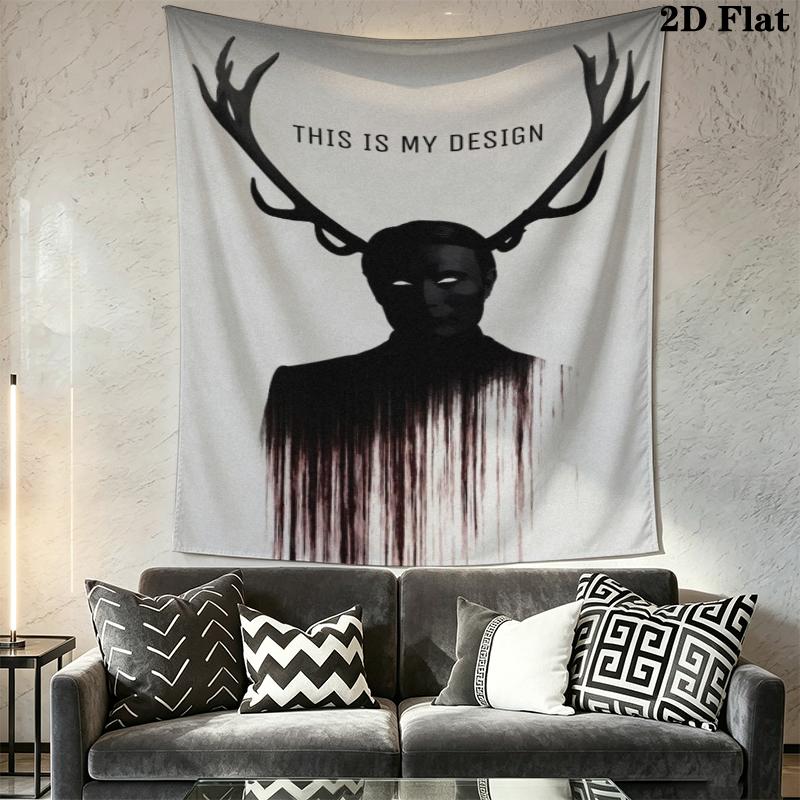 Hannibal Wall Tapestry Aesthetic Wall Hanging Printed Fabric Blanket Decorative Tapestries for Bedroom Living Room Home Decor