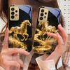Золотая чешуйка Тянма Для Samsung A73 A72 A71 A42 A56 A55 A54 A53 A52s A52 A51 A36 A35 A34 A33 A32 16 14 Золотой стеклянный чехол для телефона