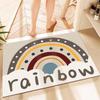 Diatom Mud Floor Mat Household Water Washable Bathroom Anti Slip Mat Cartoon Rainbow Bathroom Absorbent Mat