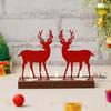 Reindeer Showpiece Decorative Tea Light Candle Holders (Wooden, Red) | Christmas Decoration Items for Home Office | Christmas Ornaments Props