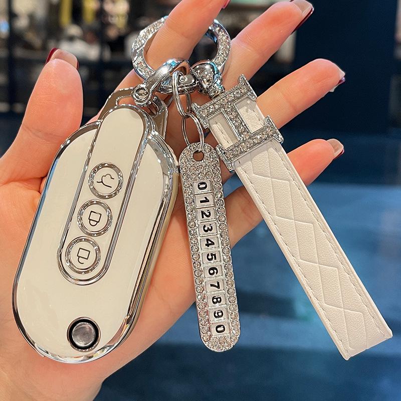 Cute Full-Wrap Key Case for Wuling Hongguang Miniev/Mini Macaron