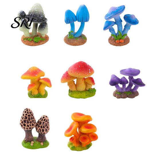 Mini Mushroom Ornament Miniature Synthetic Resin Micro Landscape Potted Plant Decoration Forest Style Fairy Garden Accessories Light-resistant Decor