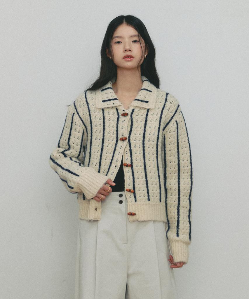 SSEMI Collar Line Cardigan(Be)