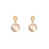 Brushed matte metal contrasting color small ball earrings women's cold wind personality niche design advanced sense light luxury style