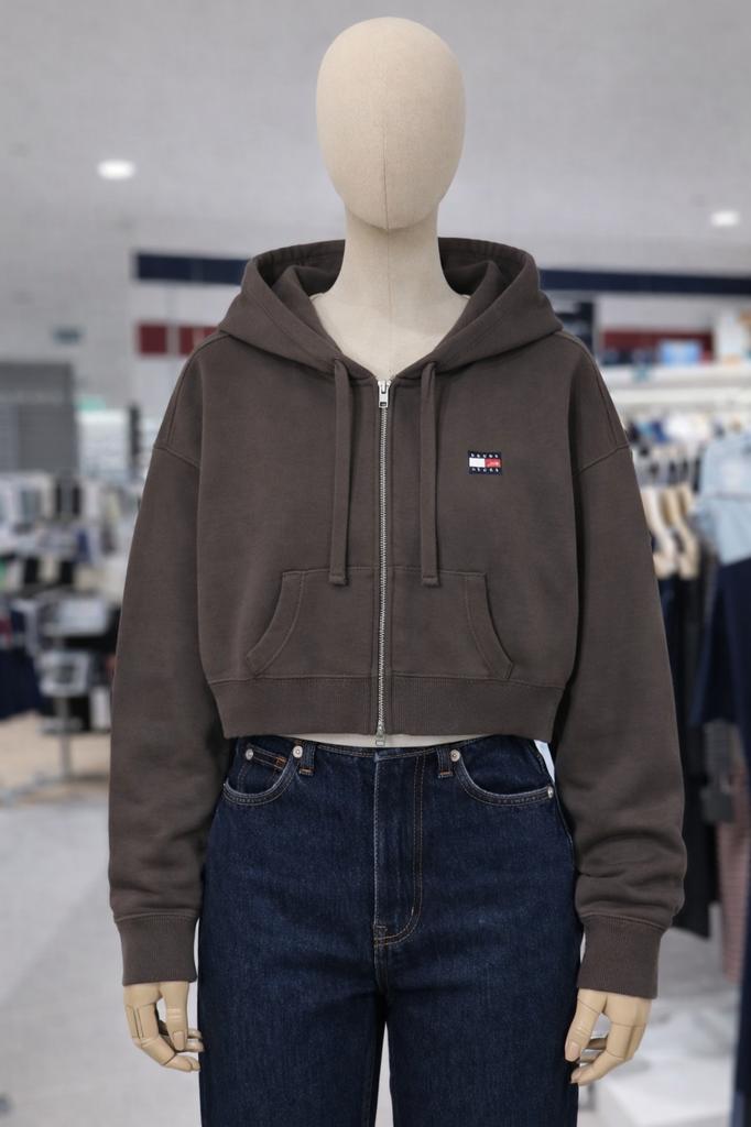 Tommy Jeans Women's Boxy Cropped Hoodie Zip-up T32G0TJC01TWT2