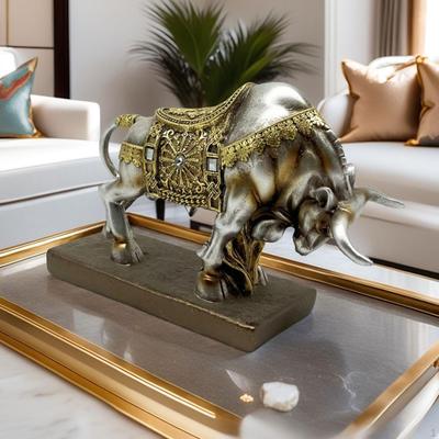 Статуя быка, скульптура, настольное украшение 17x5x10,9 см, декоративное легкое изделие ручной работы для кафе-бара