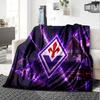 Fiorentina Football Crest Flannel Blanket, Soft Polyester, Modern Design, All-Season for Camping, Travel, Gifts for holidays or birthdays