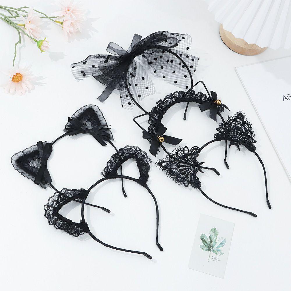 Adult Teens Cute Lace Cat Ear Headband Hair Accessories Fancy Dress Hairband Cosplay Headwear