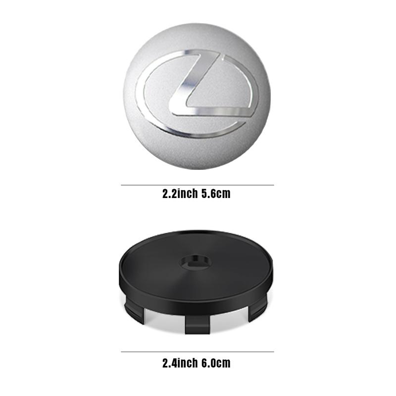 BJYL6 Interior Stickers 56/60MM 4Pcs Car Wheel Center Hub Caps Logo Cover Emblem Stickers For Lexus GC UX NX LX RX GX CT200h F Sport E