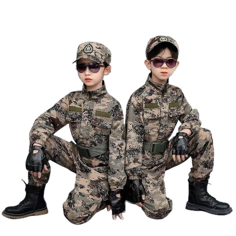 Детский камуфляжный комплект одежды для школы, военных тренировок и летнего лагеря