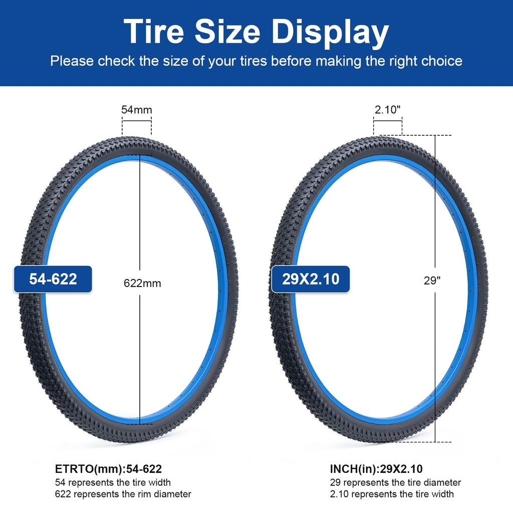 Покрышка FengCan 29x2.10, 29x2.10 54-622 Велосипедная покрышка, Подходит для 29-дюймовых горных и кроссовых велосипедов, Ширина сечения 2,10 дюйма (BQ048)