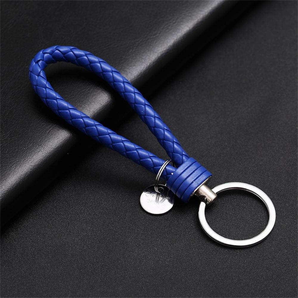 2Pcs Creative PU Leather Braided Rope Keychain Car Key Ring For Women Men Fashion Key Holder Accessories