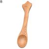 Жаропрочная пищевая деревянная ложка с короткой ручкой, маленькая ложка для меда в форме мультяшного животного, кухонные инструменты