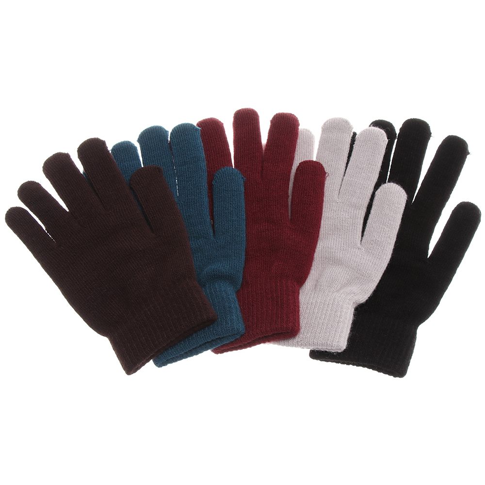Magic Accessories Winter Warm Basic Thicken Mittens Full Fingered Gloves Plush Lining Wool Knitted