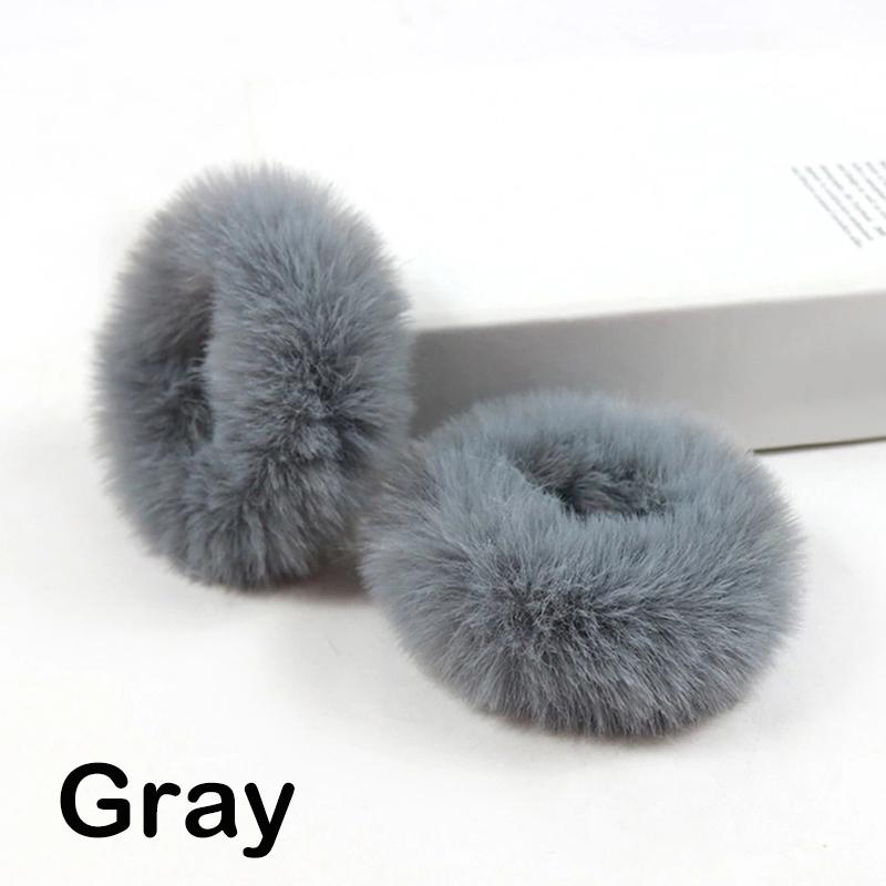 Fashion Luxury 2 Fluffy Pieces Child Girl Fluffy Furry Scrunchies Hair Scrunchies Bands Ring Ponytail Holder Hairwear Hair Decoration