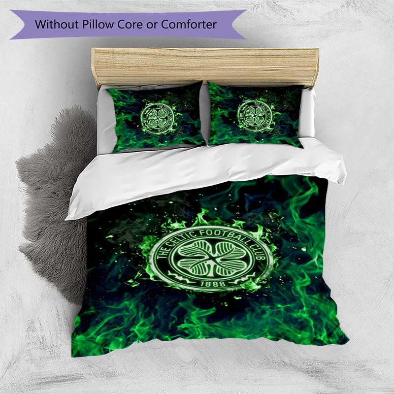 Celtic FC Printed 3PCS Bedding Set Breathable Duvet Cover with Pillowcases Decorative Bed Linen for Bedroom Home