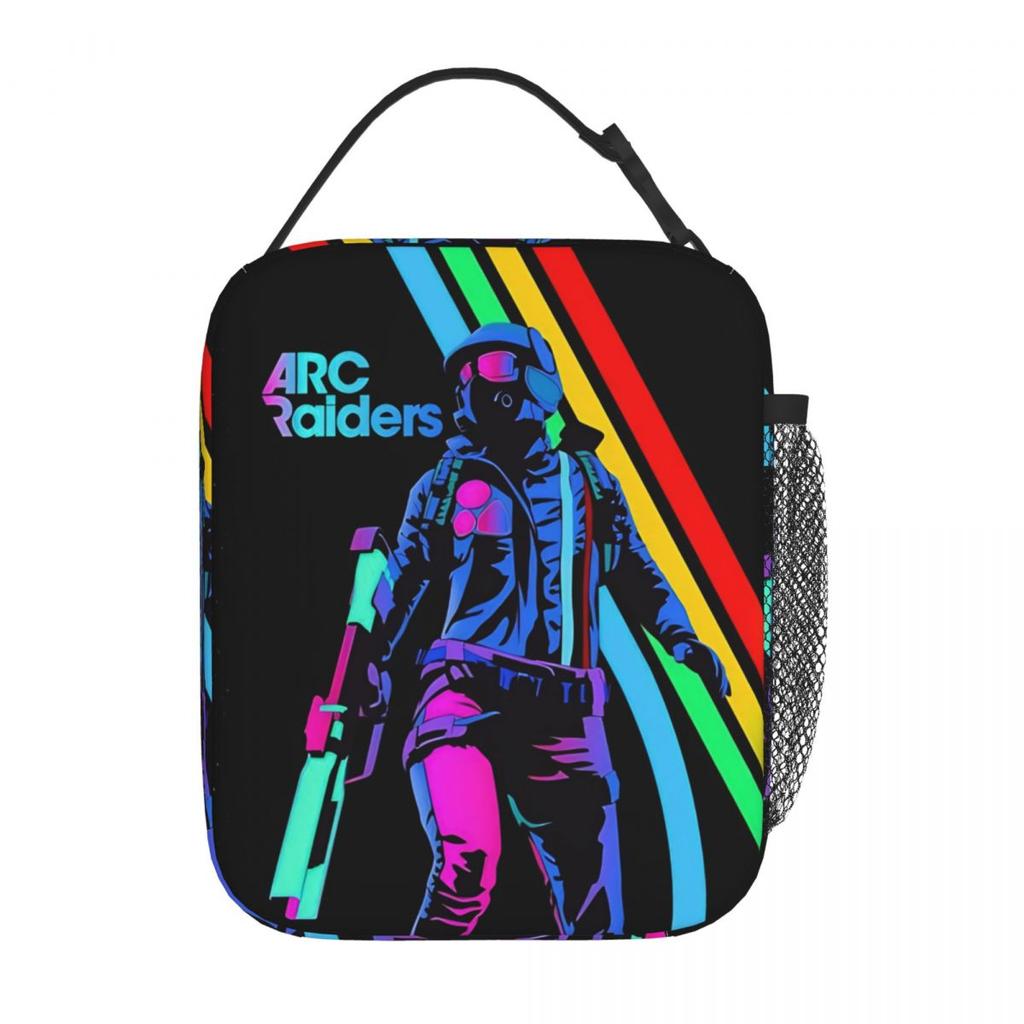 Arc Raiders Sci Fi Gaming Insulated Lunch Bag Thermal Bag Meal Container Large Tote Lunch Box Food Handbags School Travel