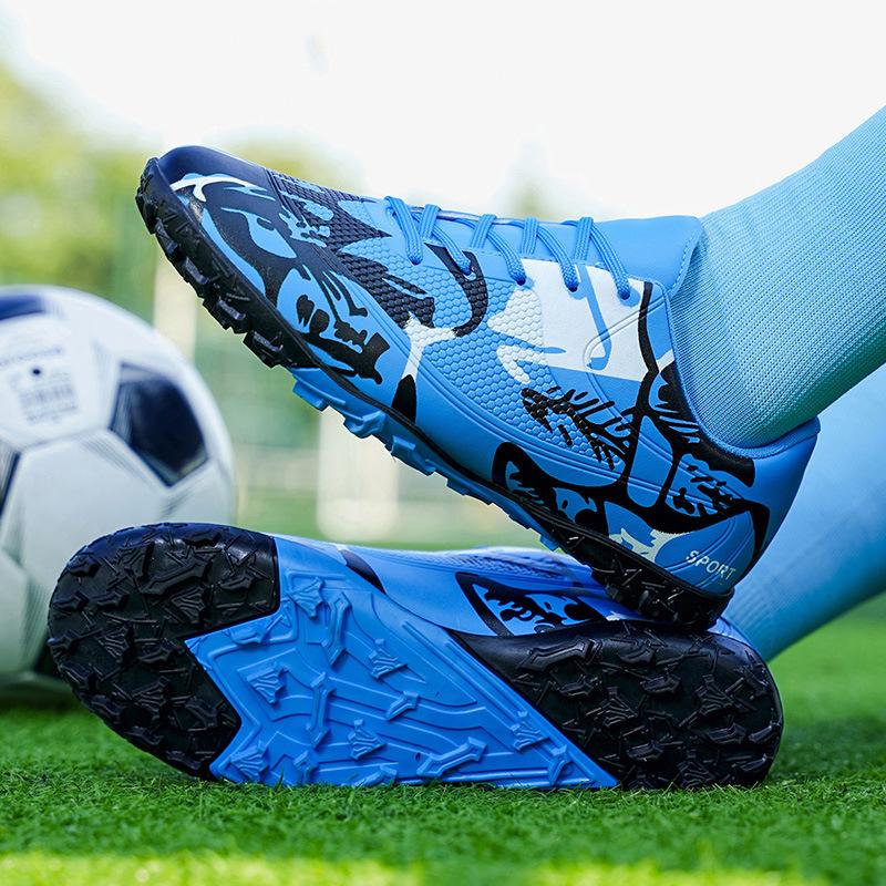 Холодный стик точечные детские футбольные бутсы сломанные ногти мальчики и девочки игры длинные ногти юношеские нескользящие спортивные туфли