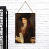 Vintage European Noble Lady Portrait Metal Tin Painting Living Room Wall Art Decorative Hanging Picture