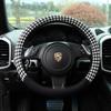 Cute Houndstooth Universal Four Seasons Car Steering Wheel Cover Auto Interior Accessory For Women