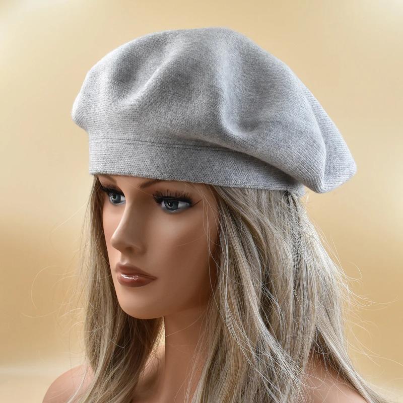 Женские береты, модные однотонные шерстяные вязаные береты с женской шапочкой французского художника, теплая шапка на осень и зиму