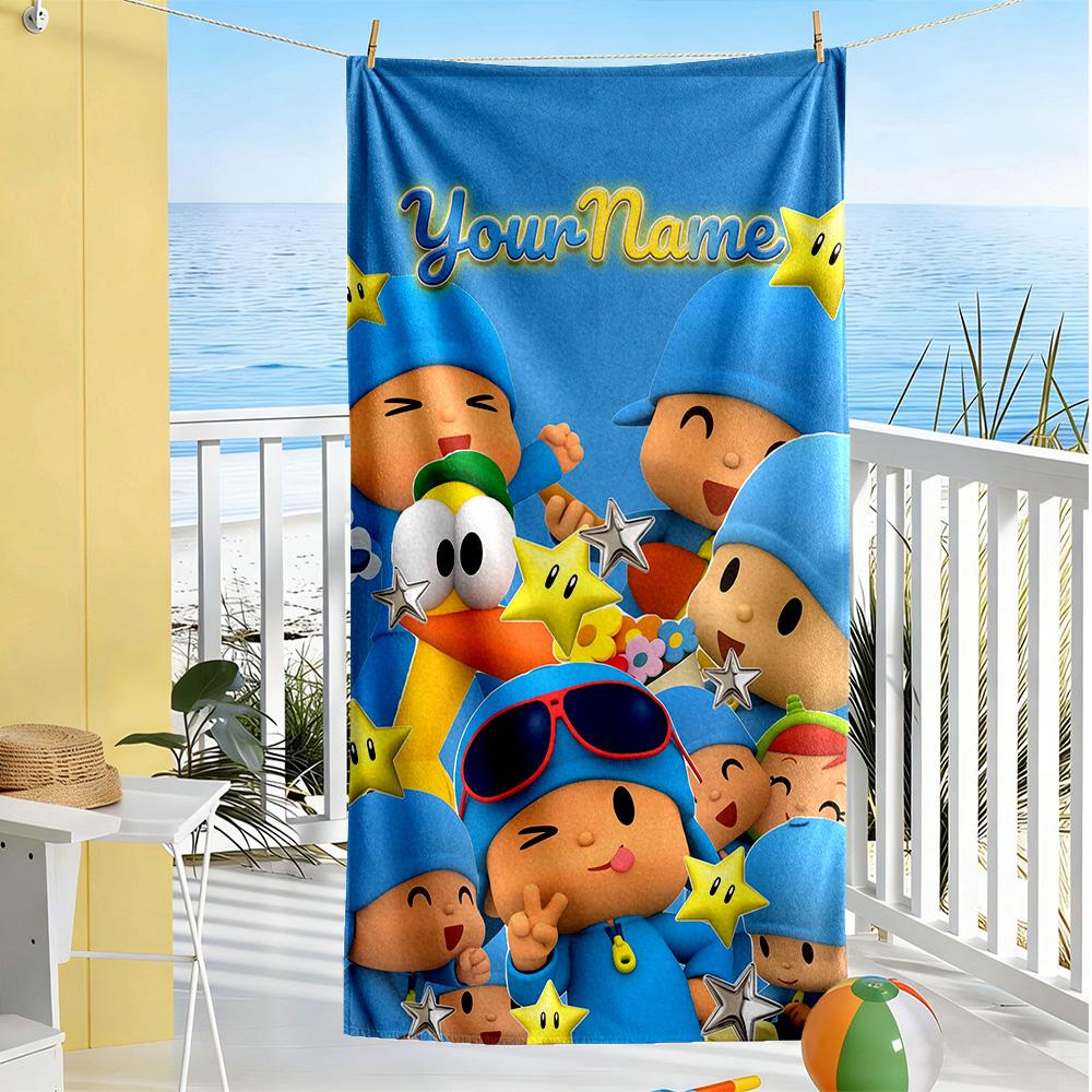 Pocoyo Personalized Name Beach Towel High Absorbency & Quick-Dry Portable for SwimmingBeachCamping Travel Beach AccessoriesGym
