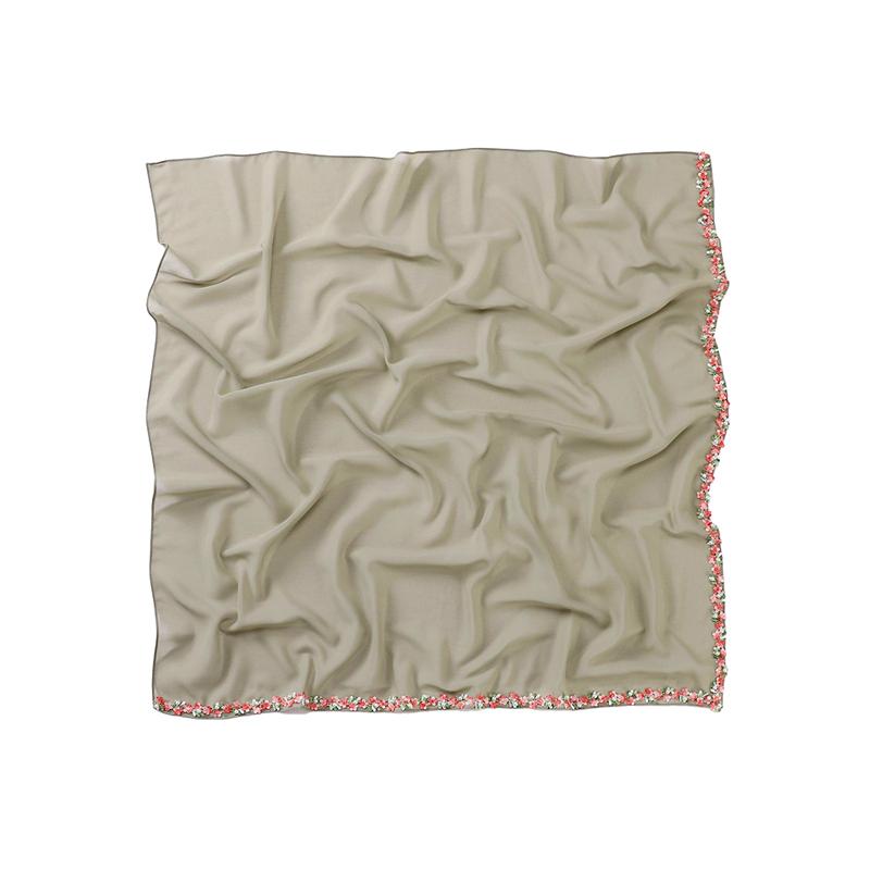 1 шт. головной убор, цветочная шаль, кружево, бисер, модный искусственный жемчуг, женский головной убор, мусульманский хиджаб, квадратный шарф, шифоновый тюрбан