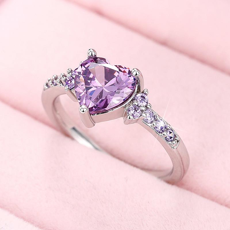 CopperPurple Love Rings New Fashion Jewelry for Women Wedding Engagement Party Temperament Female Accessories Gift