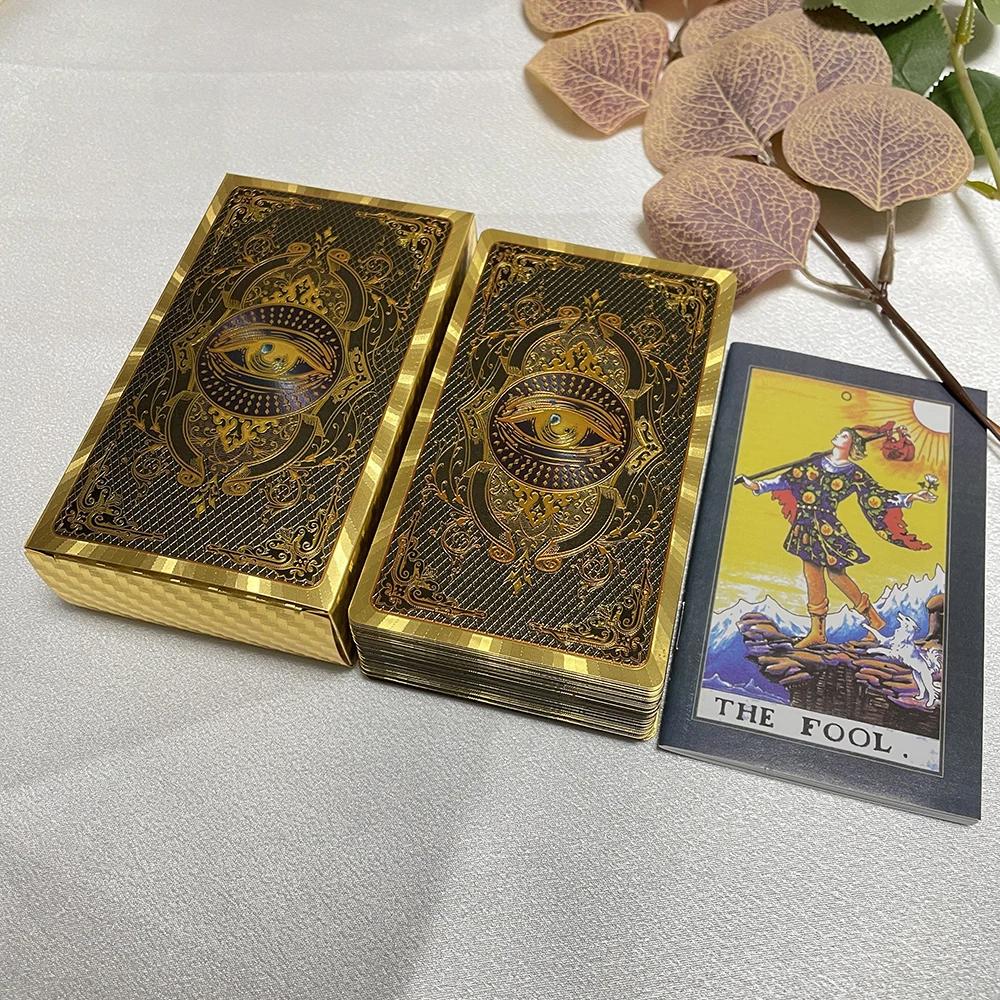 Изучение колоды Таро Сияющее золото Классические английские карты Таро с бумажным путеводителем Пророчество Пророка Гадание Оракула