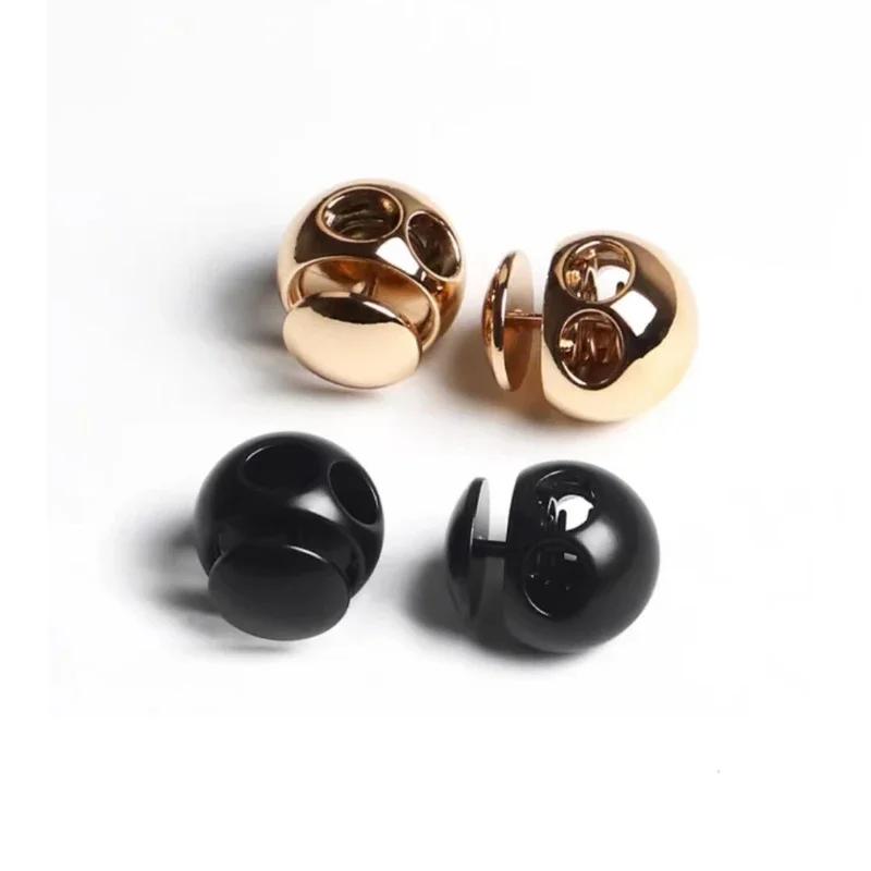 10 шт. креативные круглые фиксаторы для шнура золотистого цвета, металлические, регулируемые, с 2 отверстиями, аксессуары для шитья одежды