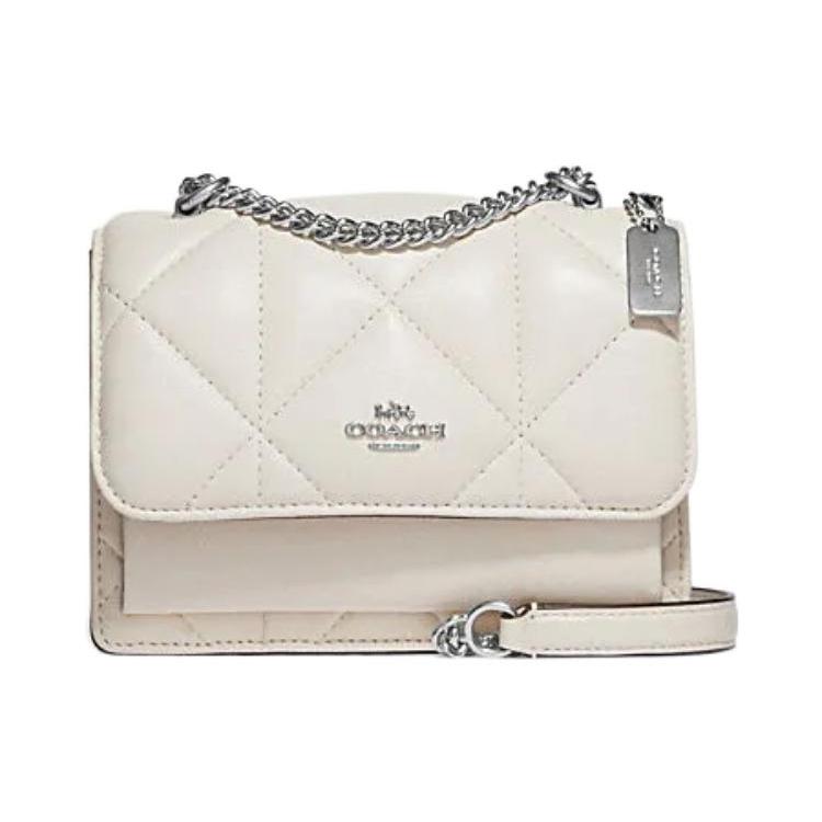 New COACH Klare Sheepskin With Cow Leather Cloud Bag, Shoulder Bag, Crossbody Bag Trumpets Women's White CJ526-SVHA