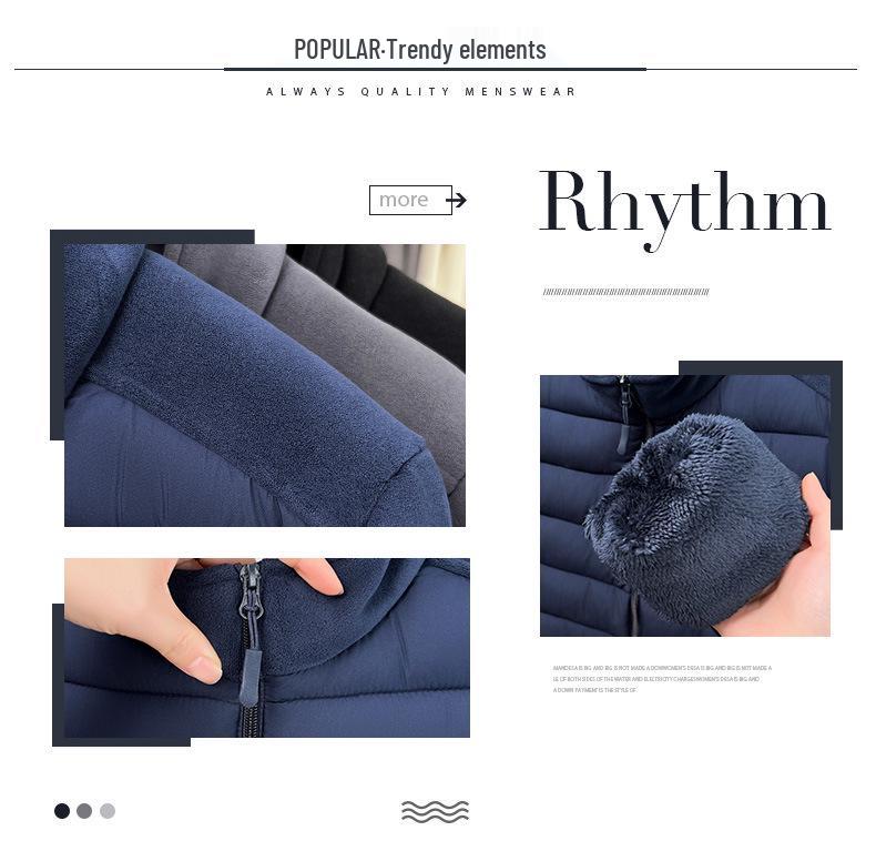 Men's Sherpa Fleece Patchwork Cotton Jacket with Stand Collar for Fall/Winter Casual Wear